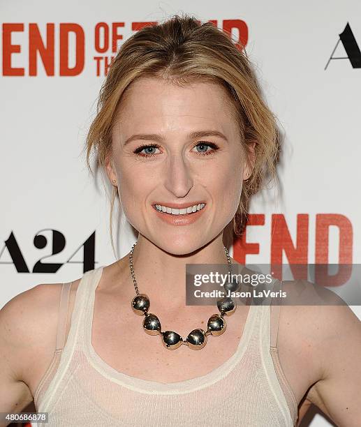 Actress Mamie Gummer attends the premiere of "The End Of The Tour" at Writers Guild Theater on July 13, 2015 in Beverly Hills, California.