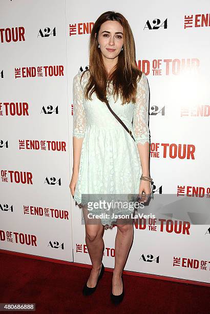 Actress Madeline Zima attends the premiere of "The End Of The Tour" at Writers Guild Theater on July 13, 2015 in Beverly Hills, California.