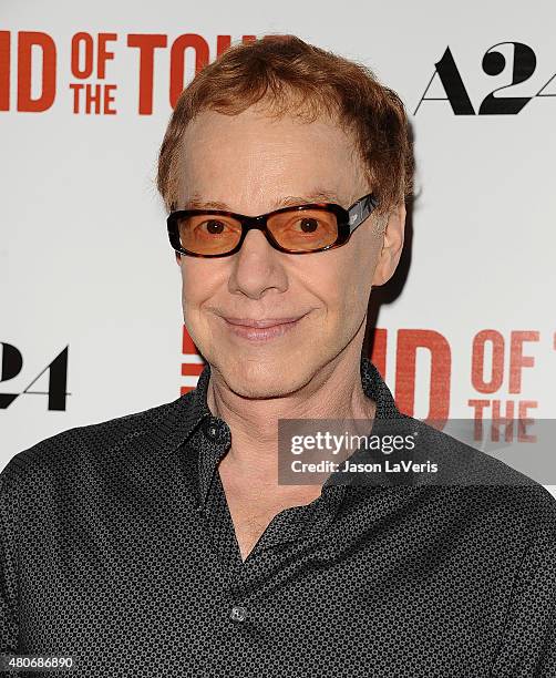 Composer Danny Elfman attends the premiere of "The End Of The Tour" at Writers Guild Theater on July 13, 2015 in Beverly Hills, California.