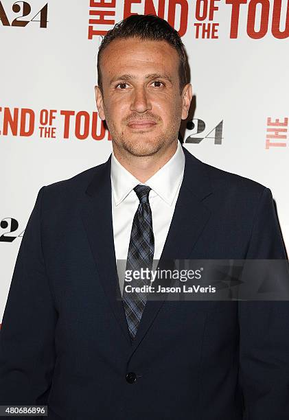 Actor Jason Segel attends the premiere of "The End Of The Tour" at Writers Guild Theater on July 13, 2015 in Beverly Hills, California.