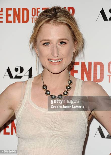 Actress Mamie Gummer attends the premiere of "The End Of The Tour" at Writers Guild Theater on July 13, 2015 in Beverly Hills, California.