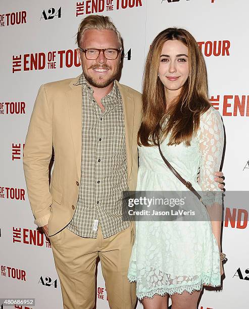 Producer James Dahl and actress Madeline Zima attend the premiere of "The End Of The Tour" at Writers Guild Theater on July 13, 2015 in Beverly...