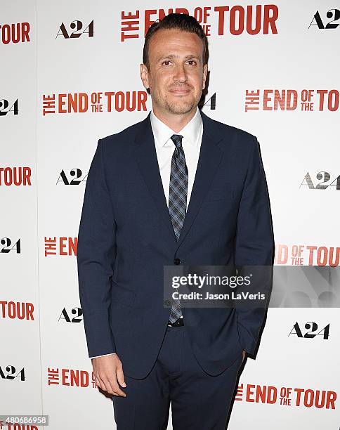 Actor Jason Segel attends the premiere of "The End Of The Tour" at Writers Guild Theater on July 13, 2015 in Beverly Hills, California.