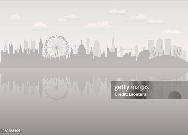 grey london - canary wharf stock illustrations