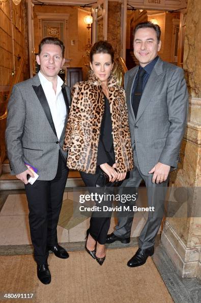 Nick Candy, Kate Beckinsale and David Walliams arrive at the press