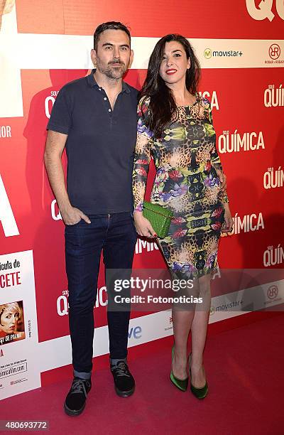 Nancy Rubias and guest attend the 'Solo Quimica' Premiere at Palafox Cinema on July 14, 2015 in Madrid, Spain.