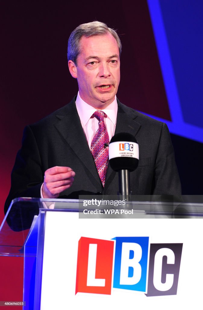 Nick Clegg And Nigel Farage Debate Britain's EU Membership