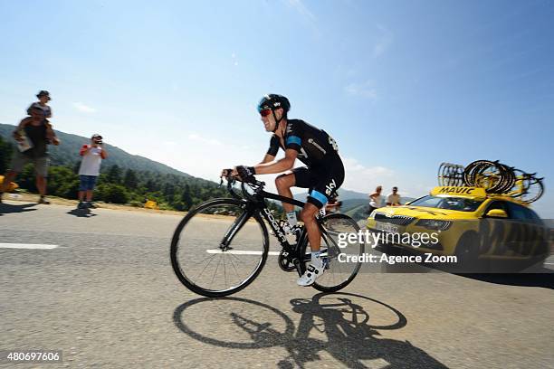 Richie Porte of Team Sky competes during Stage Ten of the Tour de France on Tuesday 14 July 2015, La Pierre Saint Martin, France.