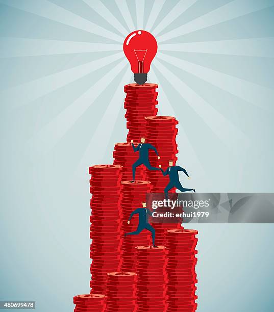 climbing - changing lightbulb stock illustrations
