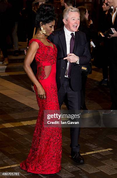Sinitta and Louis Walsh attends the press night of "I Can't Sing! The X Factor Musical" at London Palladium on March 26, 2014 in London, England.