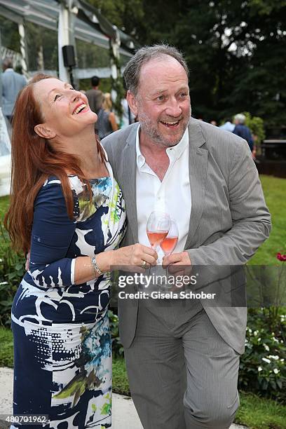 Birgitt Wolff and her partner Harold Faltermeyer during the 'Winning by Giving' charity by Hadassah Medical Center on July 14, 2015 in Munich,...