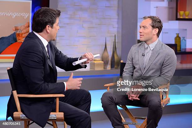 Jude Law is a guest on "Good Morning America," 3/25/14, on the Walt Disney Television via Getty Images the Television Network. JOSH ELLIOTT, JUDE LAW