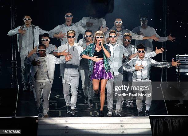 Taylor Swift performs onstage during The 1989 World Tour Live at Nationals Park on July 14, 2015 in Washington, DC.
