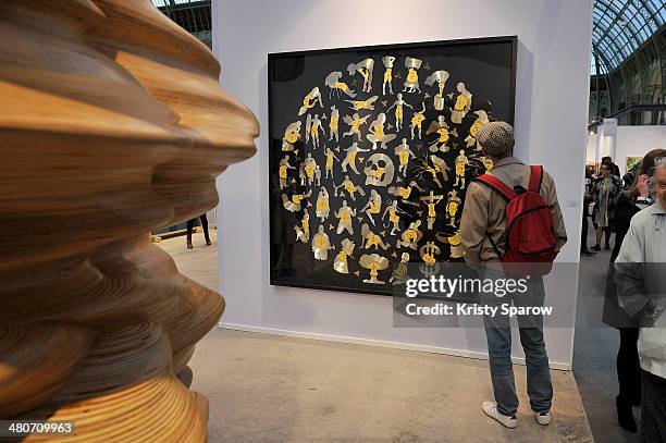 General view of atmosphere during the Paris Art Fair at Le Grand Palais on March 26, 2014 in Paris, France.
