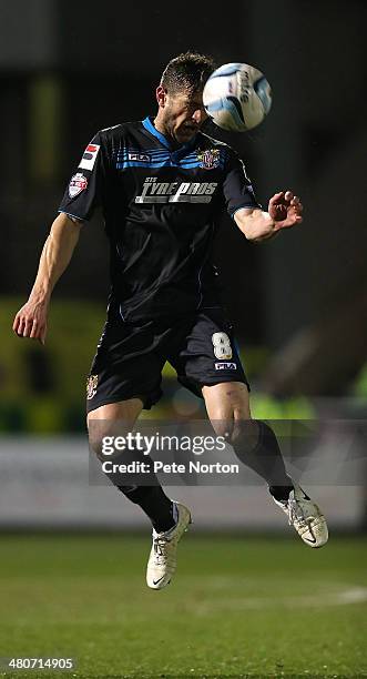 John Mousinho of Stevenage in action during the Sky Bet League One match between Coventry City and Stevenage at Sixfields Stadium on March 26, 2014...