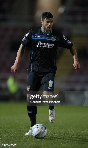 John Mousinho of Stevenage in action during the Sky Bet League One match between Coventry City and Stevenage at Sixfields Stadium on March 26, 2014...