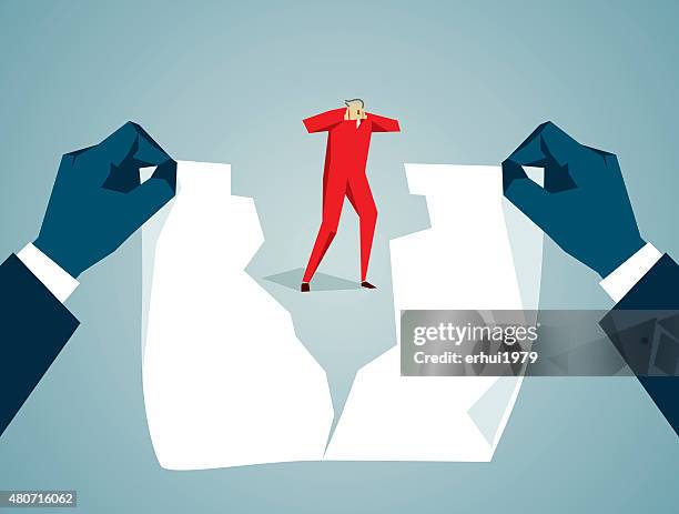 tearing - cancellation stock illustrations