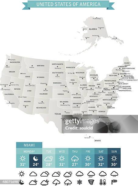 united states of america - weather map stock illustrations