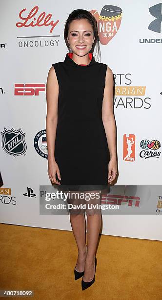 Actress Italia Ricci attends the 2015 Sports Humanitarian of the Year Awards at the Conga Room at L.A. Live on July 14, 2015 in Los Angeles,...