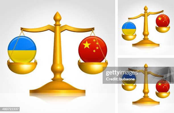 scales weighing ukraine and soviet union - soviet union stock illustrations