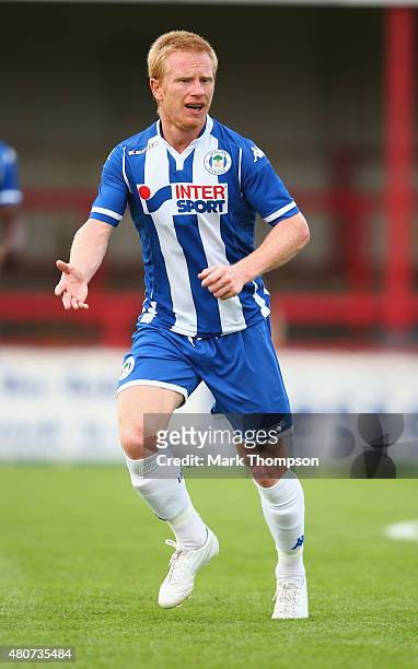 David Perkins of Wigan Athletic in action during the pre season friendly between Altrincham and Wigan Athletic at the J Davidson stadium on July 14,...