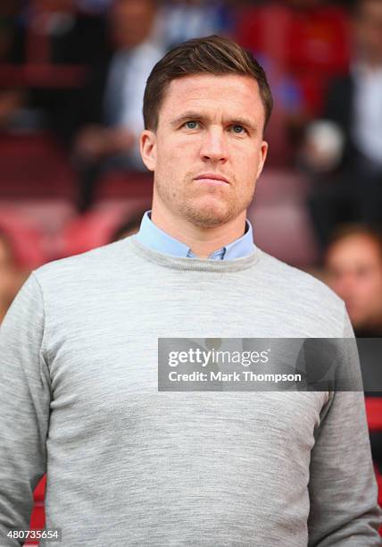 Gary Caldwell the manager of Wigan Athletic in action during the pre season friendly between Altrincham and Wigan Athletic at the J Davidson stadium...