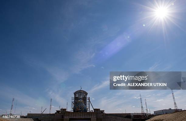 Picture taken on July 14, 2015 shows a general view of the launch pad at the Vostochny cosmodrome, which is under construction, in Russia's Far...