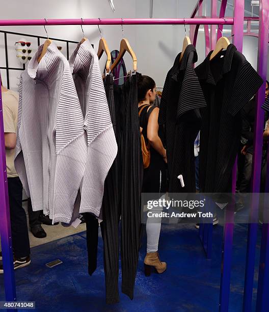 General view of atmosphere at the Homme Plisse Issey Miyake launch event during New York Fashion Week: Men's S/S 2016 at Opening Ceremony on July 14,...