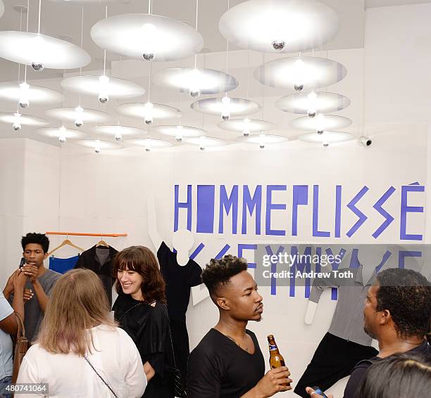 General view of atmosphere at the Homme Plisse Issey Miyake launch event during New York Fashion Week: Men's S/S 2016 at Opening Ceremony on July 14,...