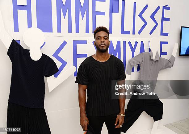 Singer Luke James attends the Homme Plisse Issey Miyake launch event during New York Fashion Week: Men's S/S 2016 at Opening Ceremony on July 14,...