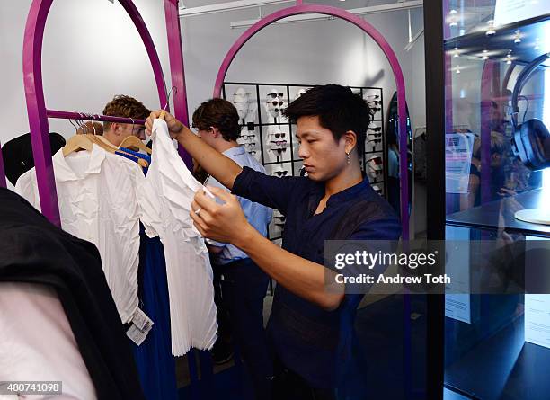 General view of atmosphere at the Homme Plisse Issey Miyake launch event during New York Fashion Week: Men's S/S 2016 at Opening Ceremony on July 14,...