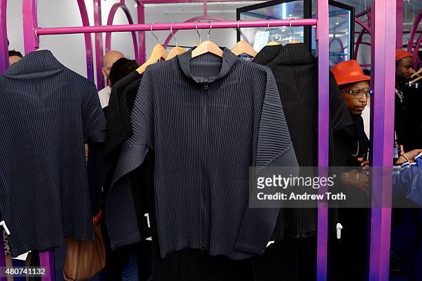 General view of atmosphere at the Homme Plisse Issey Miyake launch event during New York Fashion Week: Men's S/S 2016 at Opening Ceremony on July 14,...