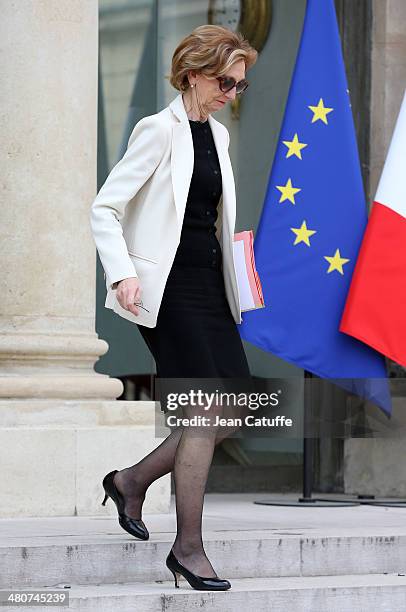 Nicole Bricq, french Minister for Foreign Trade attends the 'Conseil des Ministres', the weekly Cabinet meeting around the French President at Elysee...
