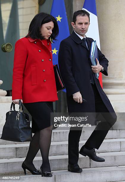 Sylvia Pinel, french Minister of Crafts, Trade and Tourism and Benoit Hamon, french Minister for Social and Solidarity Economy, and Consumer Affairs...