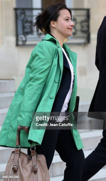 Cecile Duflot, french Minister for Country Planning and Housing attends the 'Conseil des Ministres', the weekly Cabinet meeting around the French...