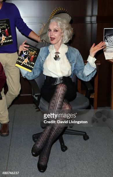 Actress Julie Newmar celebrates the book "Nothing Like a Dame: Conversations with the Great Women of Musical Theatre" at Barnes & Noble bookstore at...