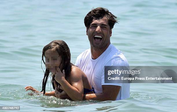 David Bustamante and his daughter Daniela Bustamante are seen on July 14, 2015 in Ibiza, Spain.