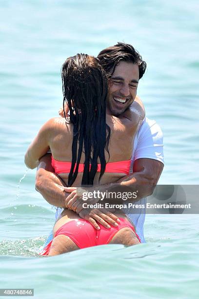 David Bustamante and Paula Echevarria are seen on July 14, 2015 in Ibiza, Spain.