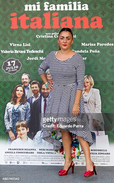 Actress Candela Pena attends 'Mi familia italiana' photocall at Princesa cinema on July 15, 2015 in Madrid, Spain.