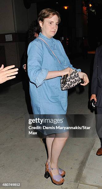 Actress Lena Dunham is seen on July 14, 2015 in New York City.