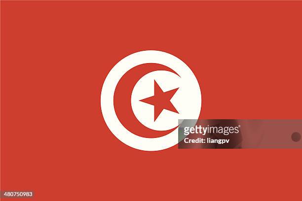 stockillustraties, clipart, cartoons en iconen met flag of tunisia - tunesië