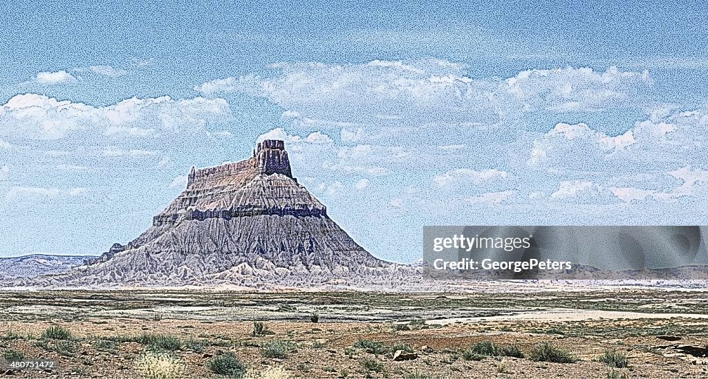 Giant Solitary Butte. Southwest USA
