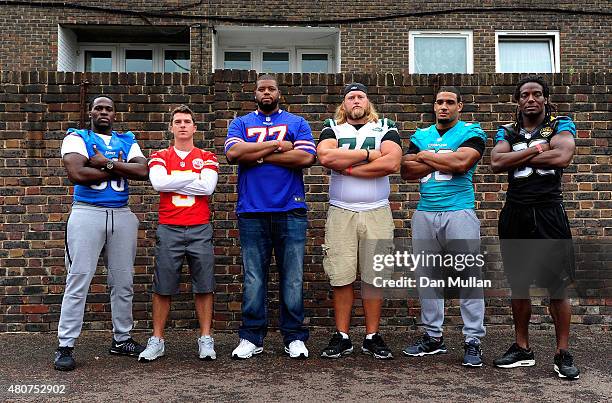 Joique Bell of Detroit Lions, Cairo Santos of Kansas City Chiefs, Cordy Glenn of Buffalo Bills, Nick Mangold of New York Jets, Olivier Vernon of...