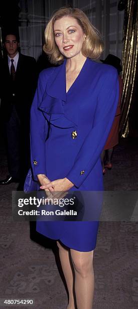 Nancy Stafford attends 50th Annual Golden Apple Awards on December 9, 1990 at the Beverly Hilton Hotel in Beverly Hills, California.