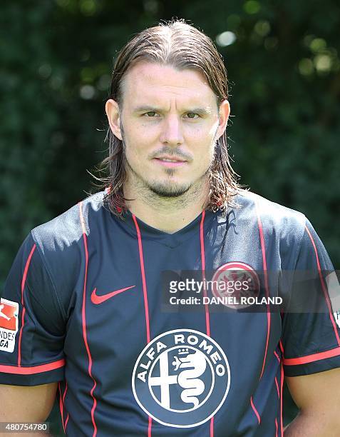 Alexander Meier of German first division Bundesliga team Eintracht Frankfurt poses for a photo in Frankfurt, Germany, on July 15, 2015. AFP PHOTO /...
