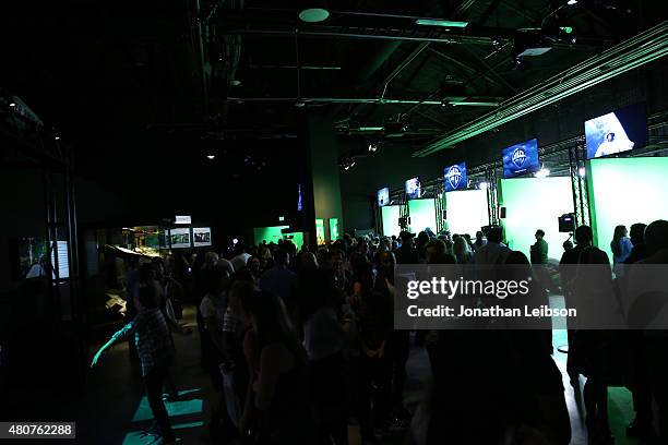 Guests attend the Warner Bros. Studio Tour Hollywood Expansion Official Unveiling, Stage 48: Script To Screen at Warner Bros. Studios on July 14,...