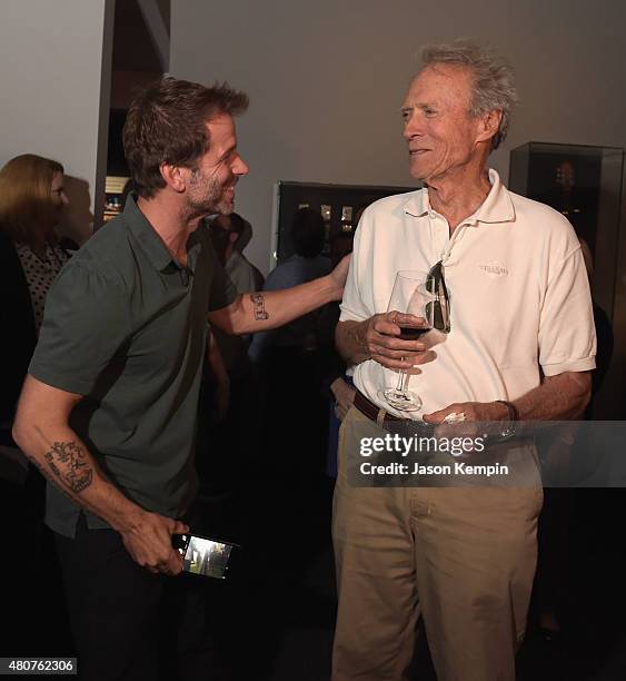 Director Zack Snyder and Clint Eastwood attend the Warner Bros. Studio Tour Hollywood Expansion Official Unveiling, Stage 48: Script To Screen at...