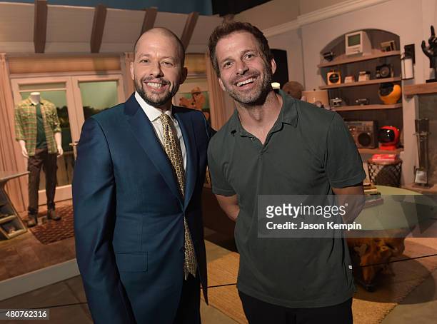 Actor Jon Cryer and director Zach Snyder attend the Warner Bros. Studio Tour Hollywood Expansion Official Unveiling, Stage 48: Script To Screen at...