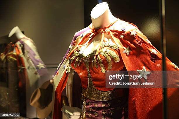 Wonder Woman costume seen at the Warner Bros. Studio Tour Hollywood Expansion Official Unveiling, Stage 48: Script To Screen at Warner Bros. Studios...