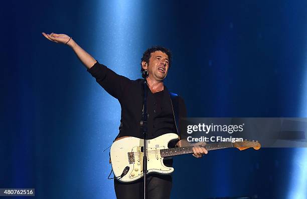 Singer Patrick Bruel performs during the 2015 Festival D'ete De Quebec on July 14, 2015 in Quebec City, Canada.